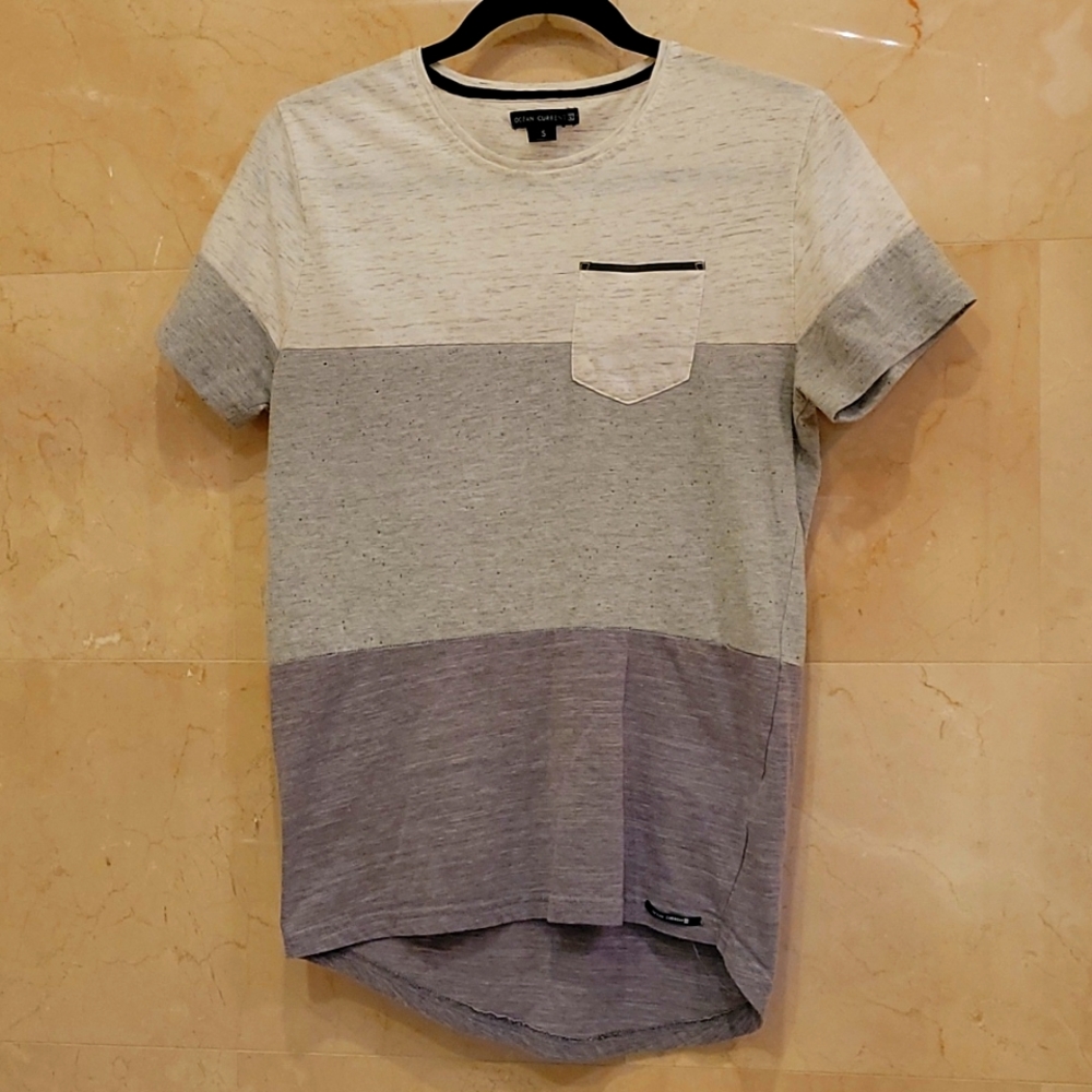 MEN'S OCEAN CURRENT GREY SHORT SLEEVE T SHIRT SIZE SMALL